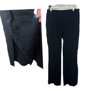 Bebe Y2K Split-Hem Linen Pants 10
